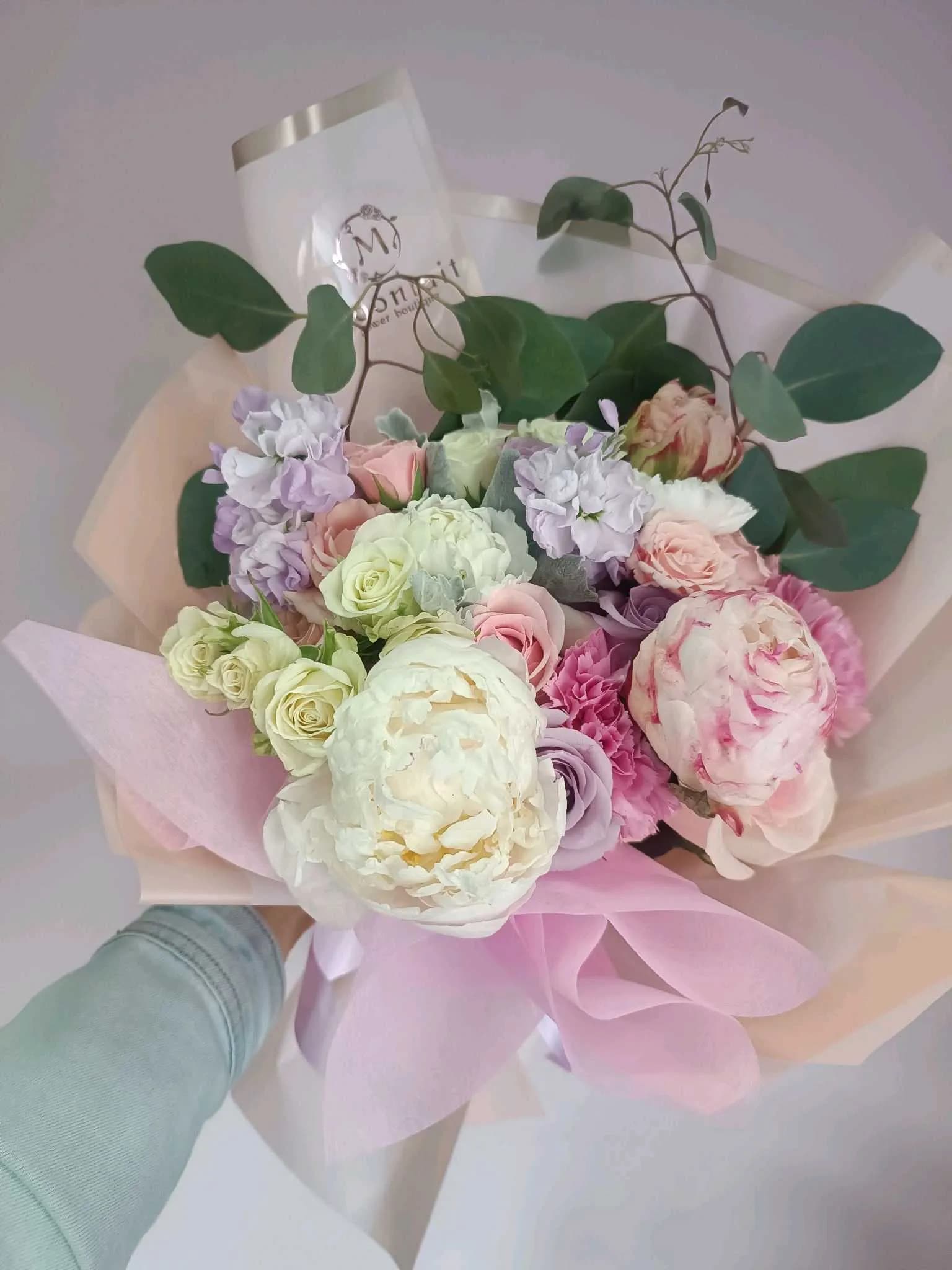 Bouquet de 2 peonias